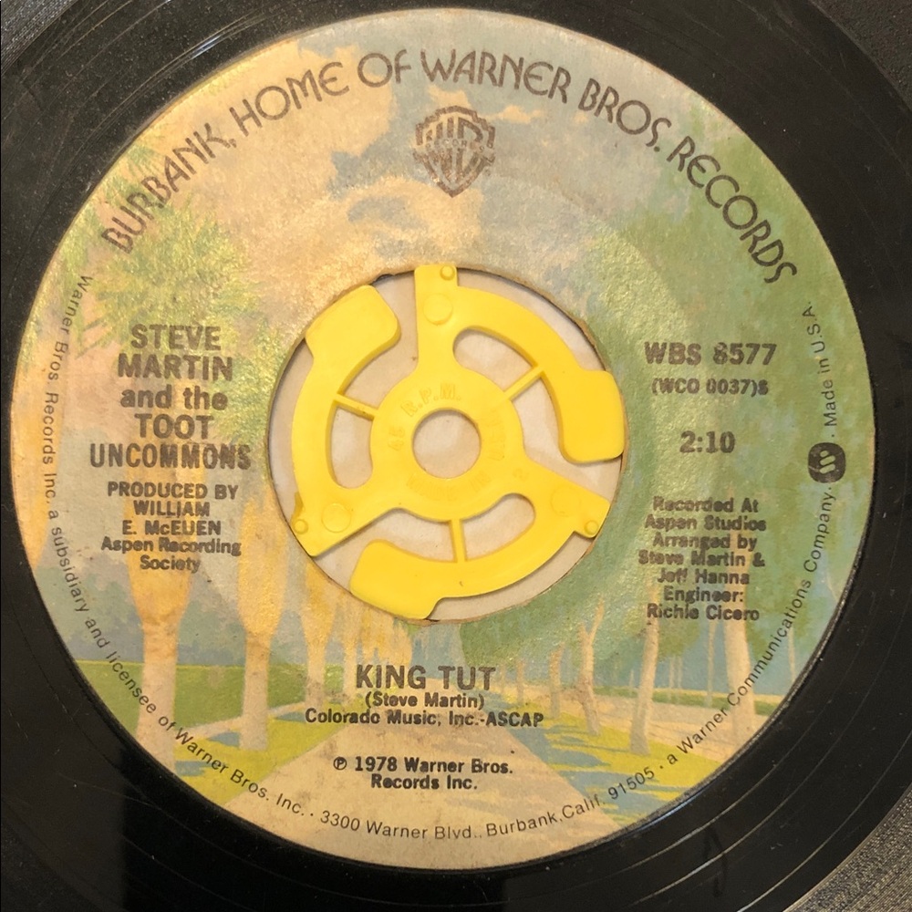 Steve Martin 7” Vinyl 45 Record King Tut/Sally Goodin/Hoedown At Alice’s ‘78
